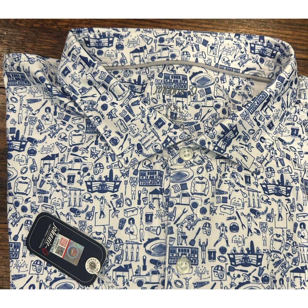 Johnnie-O SMU Mustang Tailgater 2.0 Polo Football UPF 50 Men's Size XXL NWT